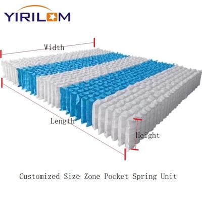 Unité de ressort de poche personnalisée à 5 zones avec fil d'acier à haute teneur en carbone pour un matelas confortable