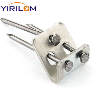 Clip à ressort recouvert à moitié de plastique et zingué à 5 trous pour meubles de canapé