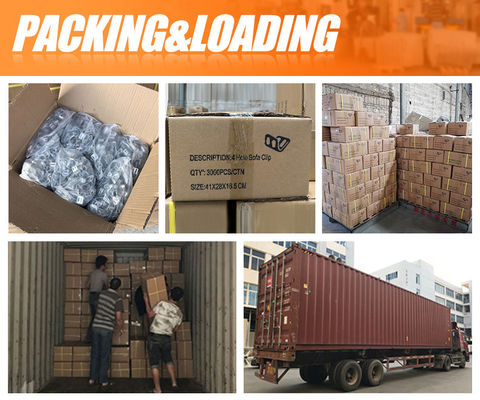 Clip à ressort zingué robuste à 4 trous pour canapé et quincaillerie de meubles