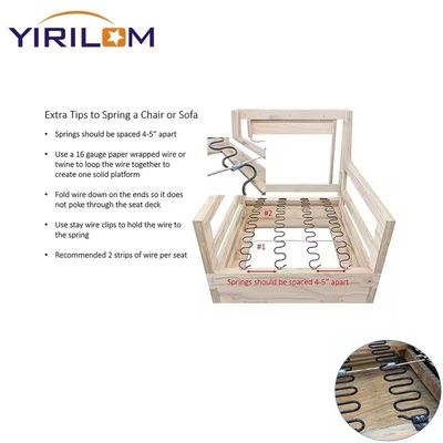 Drain en acier à haute teneur en carbone Zigzag Spring avec traitement anti-rouille et taille personnalisée pour canapé