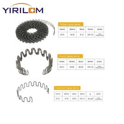 1.8mm-4.0mm Diamètre de fil Peinture noire en gros Canapé Zigzag Printemps Pour les meubles