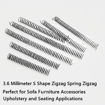 Ressort en zigzag en forme de S électrozingué avec fil de 3,6 mm de diamètre et taille personnalisable pour meubles de canapé