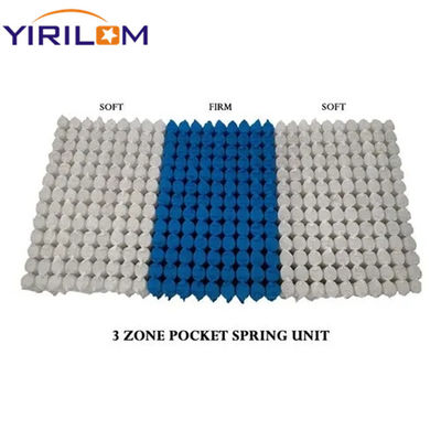 Unité de ressorts ensachés indépendants en fil d'acier de 1,8 mm à 3 zones personnalisées avec acier à haute teneur en carbone pour la fabrication de matelas