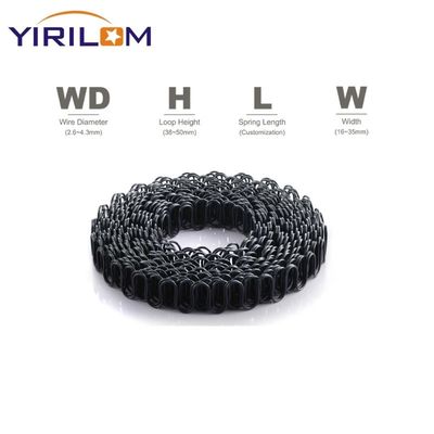 Ressort hélicoïdal noir personnalisé en forme de S en zigzag avec un diamètre de fil de 2,8 mm à 4,0 mm pour meubles de canapé