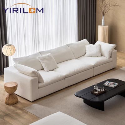 Bon prix Sofa sectionnel modulaire comprimé sous vide blanc de riz pour meubles de salon en ligne