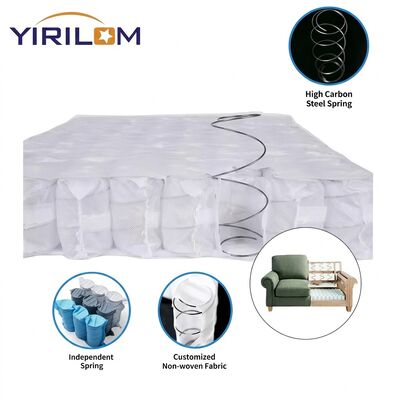 Ressort ensaché respirant non-tissé 80gsm pour canapé avec noyau de ressorts ensachés indépendants de 1,8 mm et fil d'acier à haute teneur en carbone