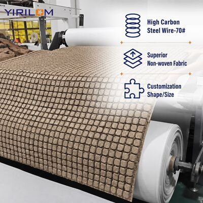 Unité de ressort mini-poche avec bobines individuellement enroulées et cadre de fil de fer de bord en acier en taille personnalisée d'usine