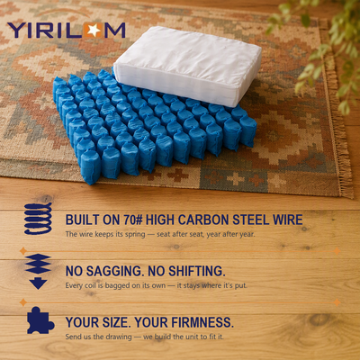 High Carbon Steel 1.8mm Wire Independent Pocket Spring Unit for Sofa Seat Cushion and Upholstery Factory Use