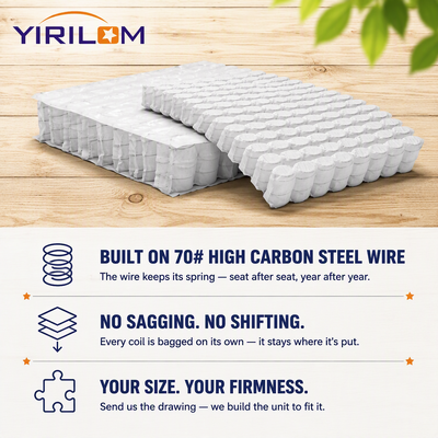 Unité de ressorts ensachés pour matelas et coussins de canapé avec revêtement en tissu non tissé